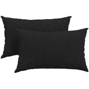vidaXL Zitkussens 2 pcs Zwart 50 x 30 cm Stof vidaXL Zitkussens 2 pcs Zwart 50 x 30 cm Stof