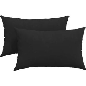 vidaXL Zitkussens 2 pcs Zwart 50 x 30 cm Stof vidaXL Zitkussens 2 pcs Zwart 50 x 30 cm Stof
