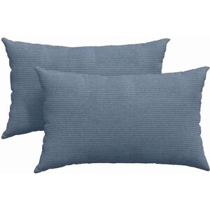 vidaXL Zitkussens 2 pcs Blauw 50 x 30 cm Corduroy stof vidaXL Zitkussens 2 pcs Blauw 50 x 30 cm Corduroy stof