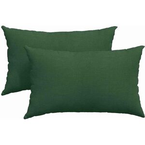 vidaXL Zitkussens 2 pcs Donkergroen 50 x 30 cm Corduroy stof vidaXL Zitkussens 2 pcs Donkergroen 50 x 30 cm Corduroy stof