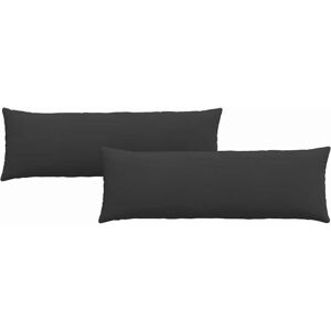 vidaXL Zitkussens 2 pcs Zwart 120 x 40 cm Stof vidaXL Zitkussens 2 pcs Zwart 120 x 40 cm Stof