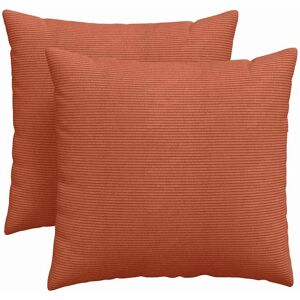 vidaXL Zitkussens 2 pcs Rood Oranje 45 x 45 cm Corduroy stof vidaXL Zitkussens 2 pcs Rood Oranje 45 x 45 cm Corduroy stof