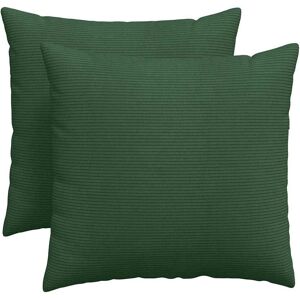 vidaXL Zitkussens 2 pcs Donkergroen 50 x 50 cm Corduroy stof vidaXL Zitkussens 2 pcs Donkergroen 50 x 50 cm Corduroy stof