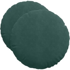 vidaXL Zitkussens 2 pcs Donkergroen Ø50 x 19 cm Fluweel vidaXL Zitkussens 2 pcs Donkergroen Ø50 x 19 cm Fluweel
