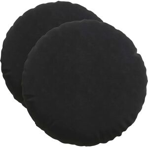 vidaXL Zitkussens 2 pcs Zwart Ø50 x 19 cm Fluweel vidaXL Zitkussens 2 pcs Zwart Ø50 x 19 cm Fluweel