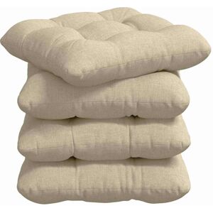 vidaXL Zitkussens 4 pcs Crème 40 x 40 x 12 cm Stof vidaXL Zitkussens 4 pcs Crème 40 x 40 x 12 cm Stof