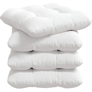 vidaXL Zitkussens 4 pcs Wit 40 x 40 x 12 cm Stof vidaXL Zitkussens 4 pcs Wit 40 x 40 x 12 cm Stof