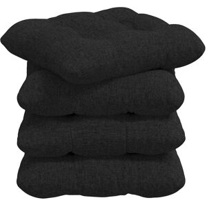 vidaXL Zitkussens 4 pcs Zwart 45 x 45 x 12 cm Stof vidaXL Zitkussens 4 pcs Zwart 45 x 45 x 12 cm Stof