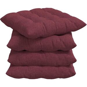 vidaXL Zitkussens 4 pcs Wijnrood 40 x 40 x 6 cm Stof vidaXL Zitkussens 4 pcs Wijnrood 40 x 40 x 6 cm Stof
