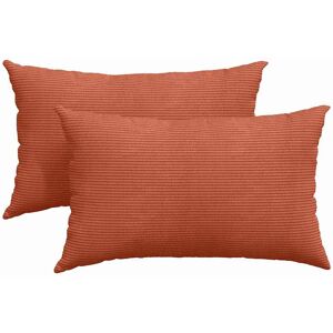 vidaXL Zitkussens 2 pcs Rood Oranje 50 x 30 cm Corduroy stof vidaXL Zitkussens 2 pcs Rood Oranje 50 x 30 cm Corduroy stof