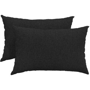 vidaXL Zitkussens 2 pcs Zwart 60 x 40 cm Stof vidaXL Zitkussens 2 pcs Zwart 60 x 40 cm Stof