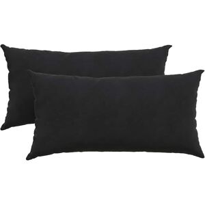 vidaXL Zitkussens 2 pcs Zwart 80 x 40 cm Corduroy stof vidaXL Zitkussens 2 pcs Zwart 80 x 40 cm Corduroy stof