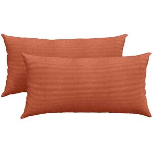 vidaXL Zitkussens 2 pcs Rood Oranje 80 x 40 cm Corduroy stof vidaXL Zitkussens 2 pcs Rood Oranje 80 x 40 cm Corduroy stof