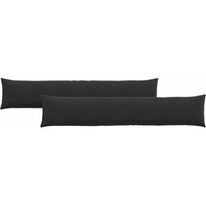 vidaXL Zitkussens 2 pcs Zwart 200 x 40 cm Corduroy stof vidaXL Zitkussens 2 pcs Zwart 200 x 40 cm Corduroy stof