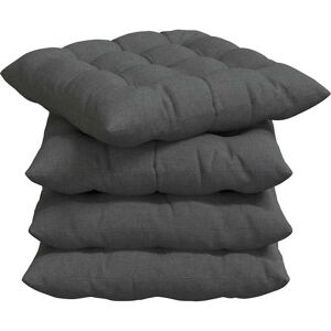 vidaXL Zitkussens 4 pcs Donkergrijs 40 x 40 x 6 cm Stof vidaXL Zitkussens 4 pcs Donkergrijs 40 x 40 x 6 cm Stof