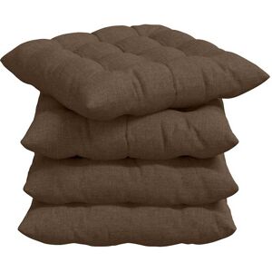 vidaXL Zitkussens 4 pcs Bruin 40 x 40 x 6 cm Stof vidaXL Zitkussens 4 pcs Bruin 40 x 40 x 6 cm Stof