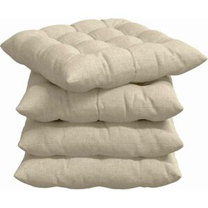 vidaXL Zitkussens 4 pcs Crème 40 x 40 x 6 cm Stof vidaXL Zitkussens 4 pcs Crème 40 x 40 x 6 cm Stof