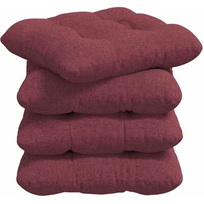 vidaXL Zitkussens 4 st Stof Wijnrood 40 x 40 x 12 cm vidaXL Zitkussens 4 st Stof Wijnrood 40 x 40 x 12 cm