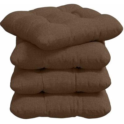 vidaXL Zitkussens 4 st Stof Bruin 40 x 40 x 12 cm vidaXL Zitkussens 4 st Stof Bruin 40 x 40 x 12 cm