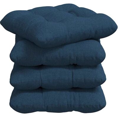vidaXL Zitkussens 4 st Stof Blauw 40 x 40 x 12 cm vidaXL Zitkussens 4 st Stof Blauw 40 x 40 x 12 cm