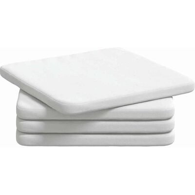 vidaXL Zitkussens 4 pcs Wit 40 x 40 x 3 cm Stof vidaXL Zitkussens 4 pcs Wit 40 x 40 x 3 cm Stof