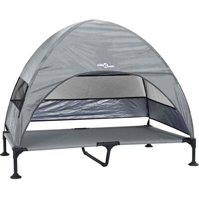 vidaXL Verheven Hondenbed 127 x 81 x 108 cm Stof en Staal Lichtgrijs vidaXL Verheven Hondenbed 127 x 81 x 108 cm Stof en Staal Lichtgrijs