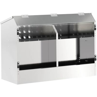 vidaXL Konijnenvoerbak zilver 33,5 x 25,5 x 45,5 cm 6 kg vidaXL Konijnenvoerbak zilver 33,5 x 25,5 x 45,5 cm 6 kg