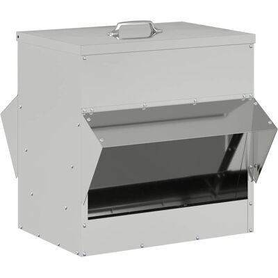 vidaXL Kippenvoerbak zilver 40,5 x 45 x 41 cm 20 kg vidaXL Kippenvoerbak zilver 40,5 x 45 x 41 cm 20 kg