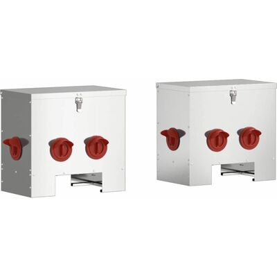 vidaXL Kippenvoerbak 2 zilver 40,5 x 25 x 38 cm 20 kg vidaXL Kippenvoerbak 2 zilver 40,5 x 25 x 38 cm 20 kg