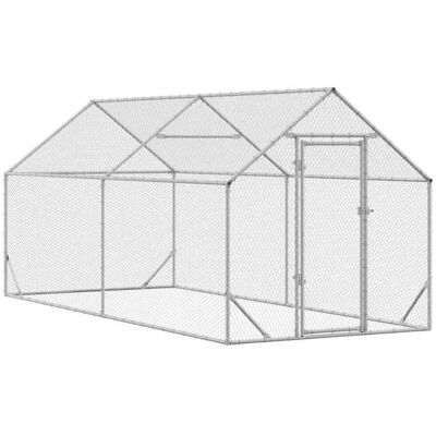 vidaXL Kippenhok Zilver 400 x 170 x 177 cm Gegevens staal vidaXL Kippenhok Zilver 400 x 170 x 177 cm Gegevens staal