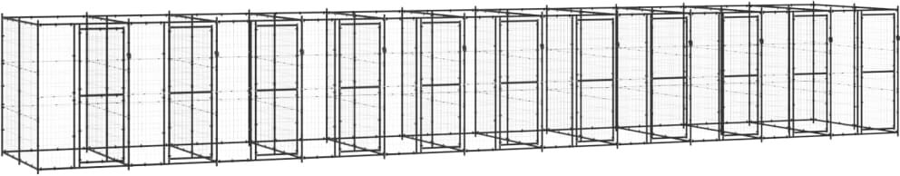 vidaXL Hondenkennel 26,62 m² staal