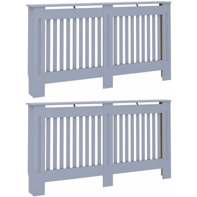 vidaXL Radiator Cover 2 st Grijs 152 x 19 x 81,5 cm Bewerkt hout vidaXL Radiator Cover 2 st Grijs 152 x 19 x 81,5 cm Bewerkt hout