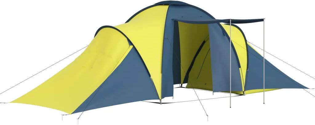 vidaXL Tent 6-persoons blauw en geel