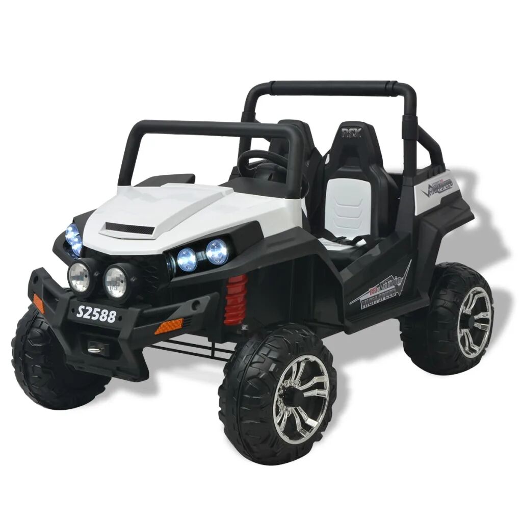 vidaXL Elektrische speelgoedauto voor 2 personen wit en zwart XXL