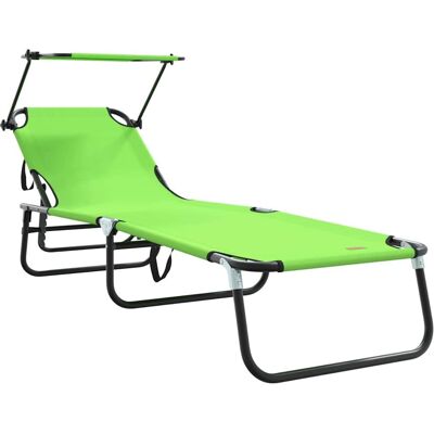 vidaXL Opvouwbare zonnebed oxford Groen vidaXL Opvouwbare zonnebed oxford Groen