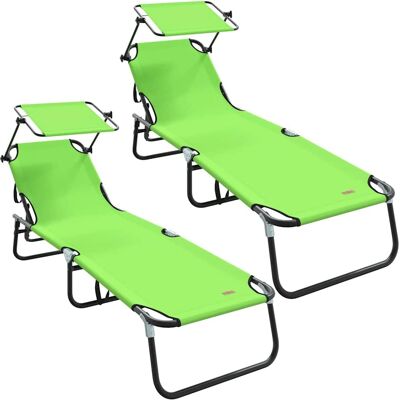 vidaXL Opvouwbare zonnebed 2 st oxford Groen vidaXL Opvouwbare zonnebed 2 st oxford Groen