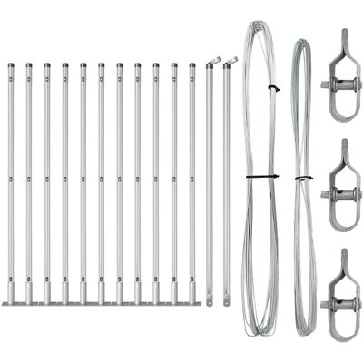 vidaXL Hekpaal met betonnen voet 13 st zilver Gepoedercoat staal vidaXL Hekpaal met betonnen voet 13 st zilver Gepoedercoat staal