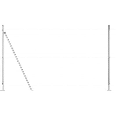 vidaXL Hekpaal met betonnen voet 7 st zilver Gepoedercoat staal vidaXL Hekpaal met betonnen voet 7 st zilver Gepoedercoat staal