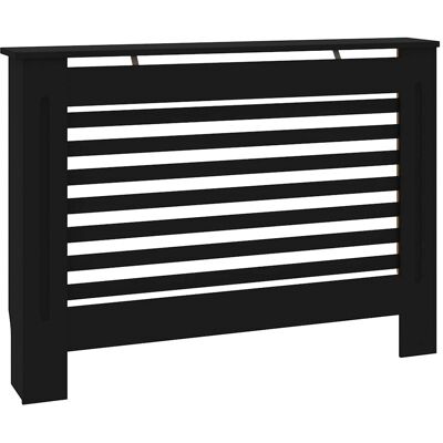 vidaXL Radiatorombouw 112x19x81,5 cm MDF zwart vidaXL Radiatorombouw 112x19x81,5 cm MDF zwart