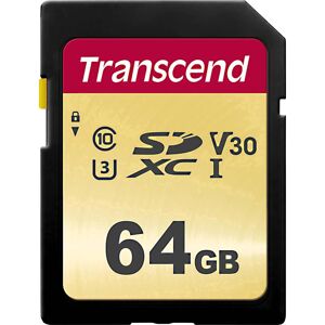Transcend Premium 500S SDXC-kaart 64 GB Class 10, UHS-I, UHS-Class 3, v30 Video Speed Class