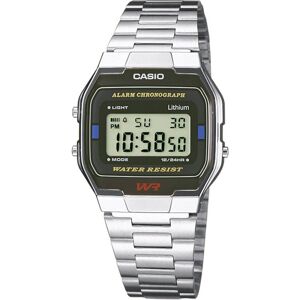 Casio Chronograaf Horloge A163WA-1QES (l x b x h) 36.8 x 33 x 9.1 mm Zilver Materiaal (behuizing): RVS Materiaal (armband): RVS