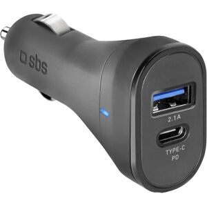 sbs mobile Typ C - USB KFZ-Ladegerät von 2.1A USB-oplader 10 W Auto, Vrachtwagen Uitgangsstroom (max.) 2.1 A Aantal uitgangen: 2 x USB-C bus (Power Delivery),