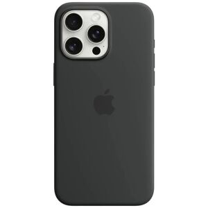 Apple Silicon Case MagSafe Backcover Apple iPhone 15 Pro Max Zwart Inductieve lading, Stootbestendig