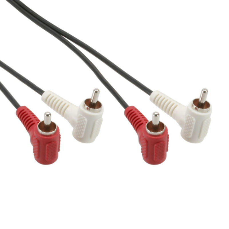 KD Haakse Stereo Tulp Kabel - 1,2 meter - Zwart