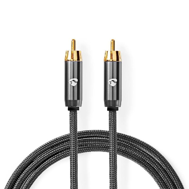 Nedis RCA - RCA kabel 3m Gevlochten, Gunmetal