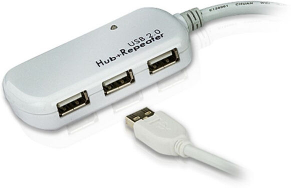 KD ATEN UE2120H 4 poorts USB Hub en Repeater Grijs 12m