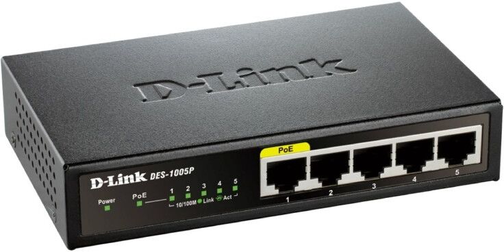 D-Link 5 poorts 10/100 Switch (1x PoE)