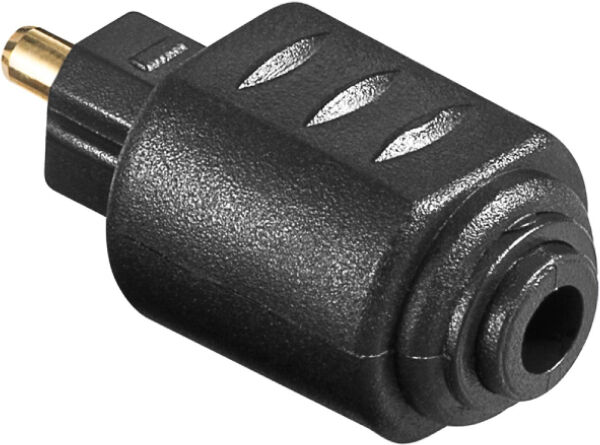 KD Optische Mini Toslink (v) - Toslink (m) Adapter - Verguld - Zwart