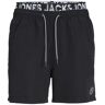 Jack & Jones Heren zwemshort jpstfiji dubbele waistband Zwart Medium Male