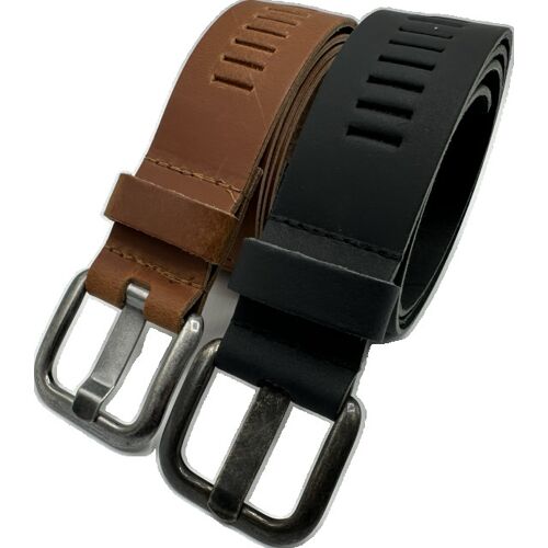 ARIESZZZ Riem unisex leder cognac zwart 2 pack Cognac 115 Female